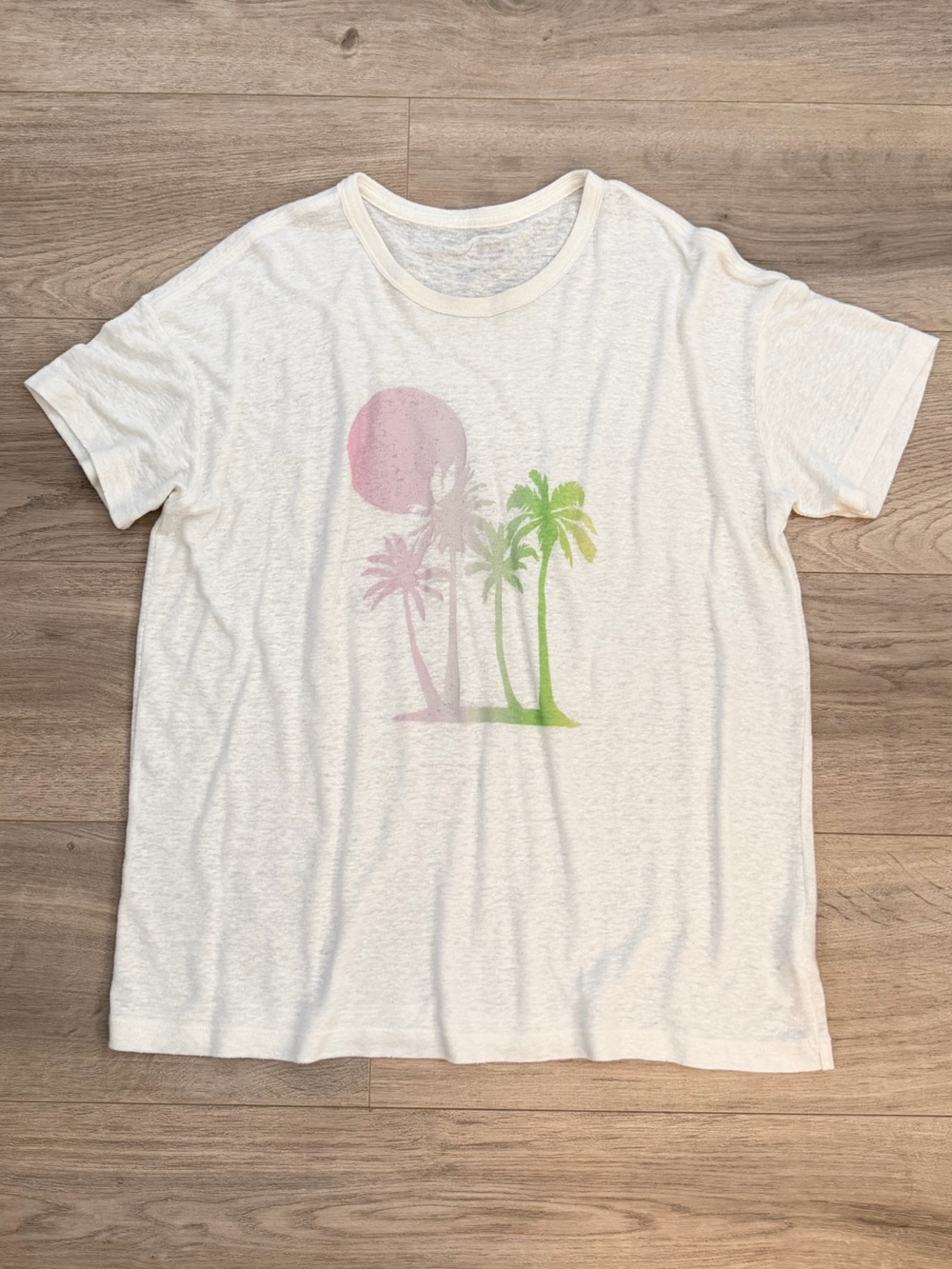 Aerie White Short-Sleeve Tee with Palm Graphic